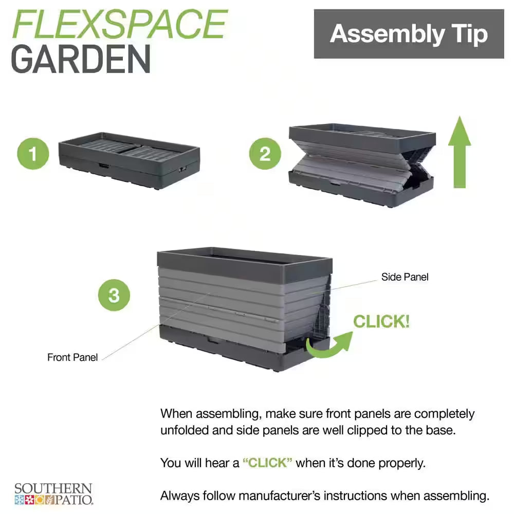 Flexspace 22 In. X 11 In. X 13 In. Gray Resin Modular Raised Garden Bed