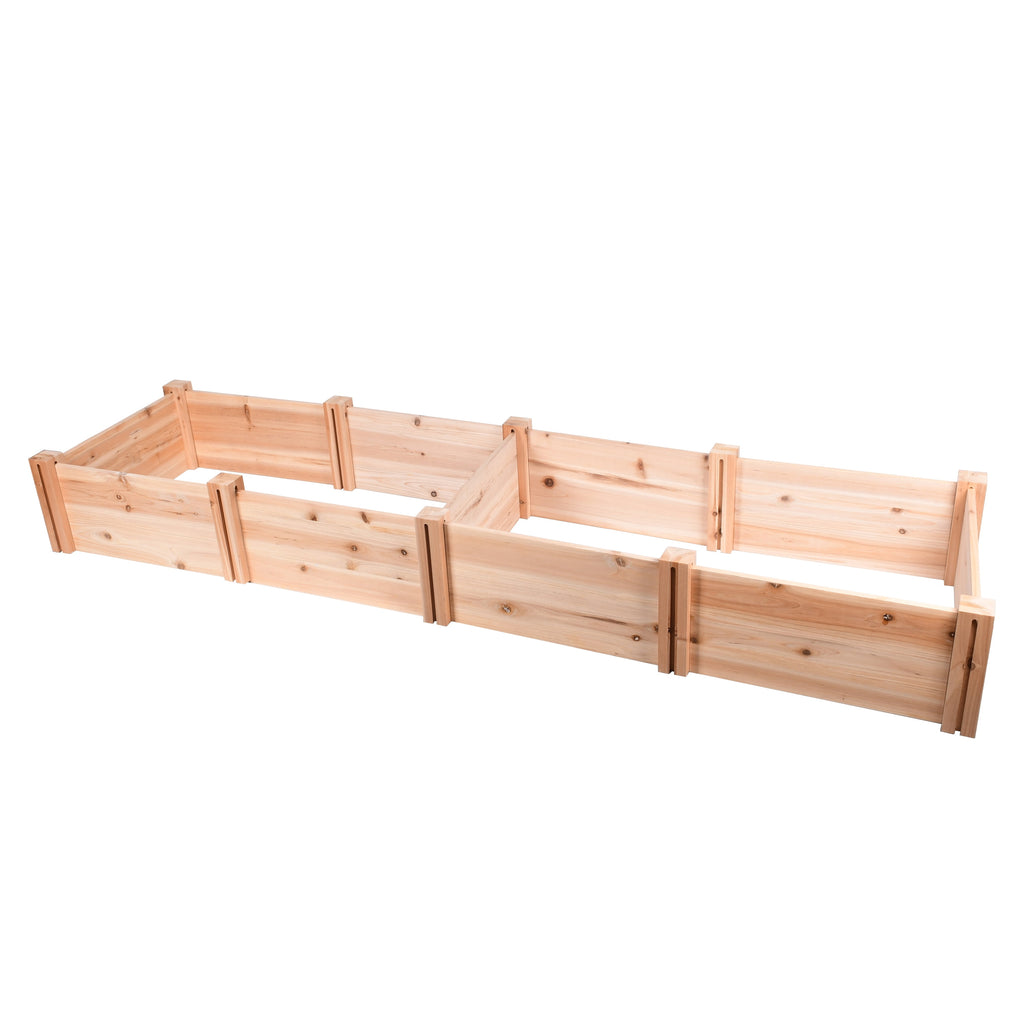 Outdoor Wood Garden Bed, 7.4 Ft L X 2 Ft W X 10.6 in H