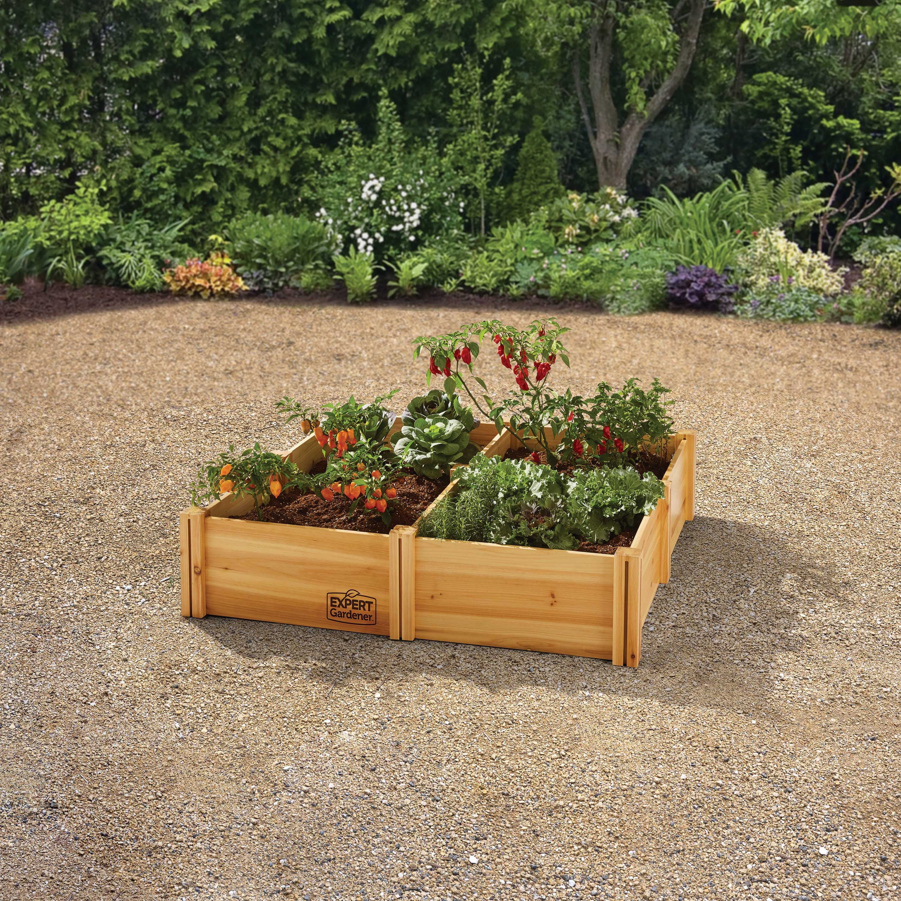 Outdoor Wood Garden Bed, 7.4 Ft L X 2 Ft W X 10.6 in H