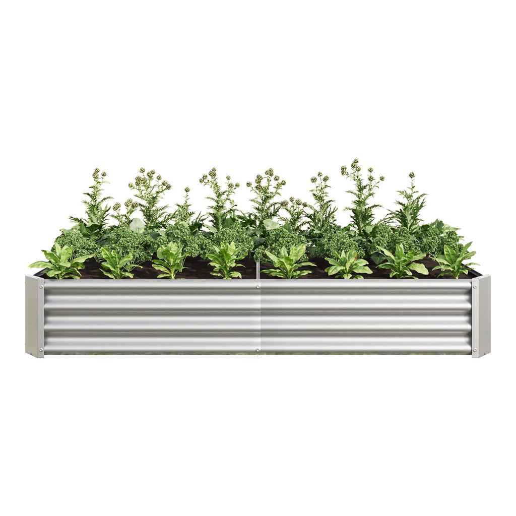 Raised Garden Bed Outdoor, Large Heavy Metal Planter Box Steel Kit for Vegetables Flowers Herb, 6 Ft X 3 Ft, Silver