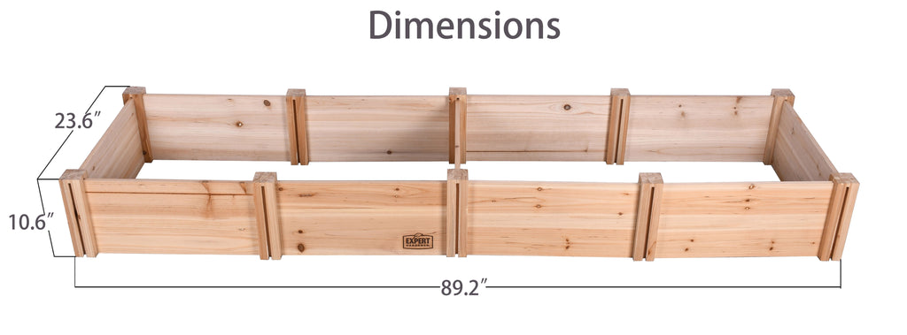 Outdoor Wood Garden Bed, 7.4 Ft L X 2 Ft W X 10.6 in H