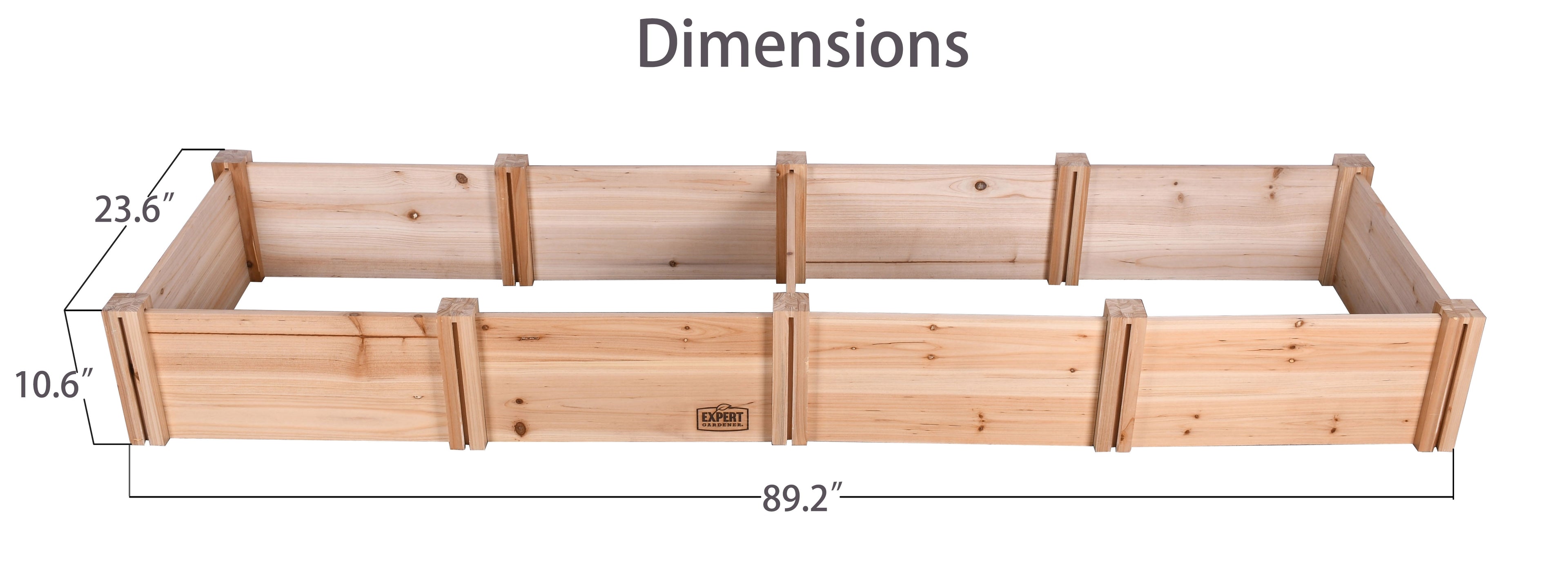 Outdoor Wood Garden Bed, 7.4 Ft L X 2 Ft W X 10.6 in H