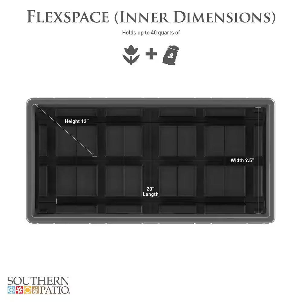 Flexspace 22 In. X 11 In. X 13 In. Gray Resin Modular Raised Garden Bed