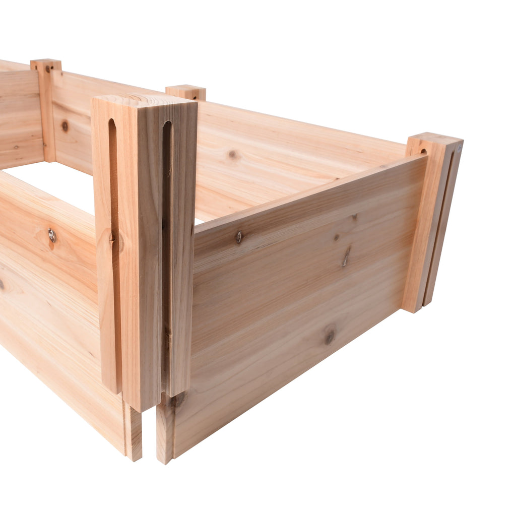 Outdoor Wood Garden Bed, 7.4 Ft L X 2 Ft W X 10.6 in H