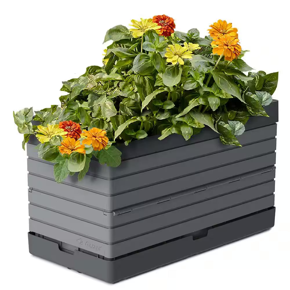 Flexspace 22 In. X 11 In. X 13 In. Gray Resin Modular Raised Garden Bed