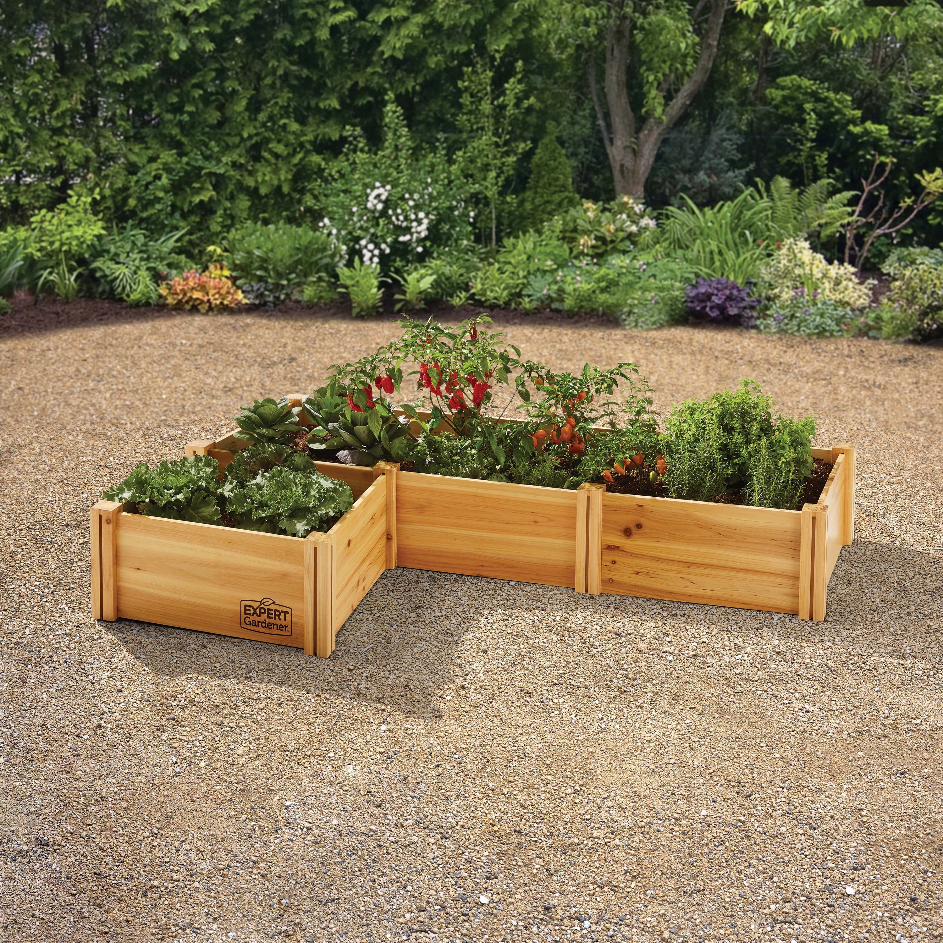 Outdoor Wood Garden Bed, 7.4 Ft L X 2 Ft W X 10.6 in H