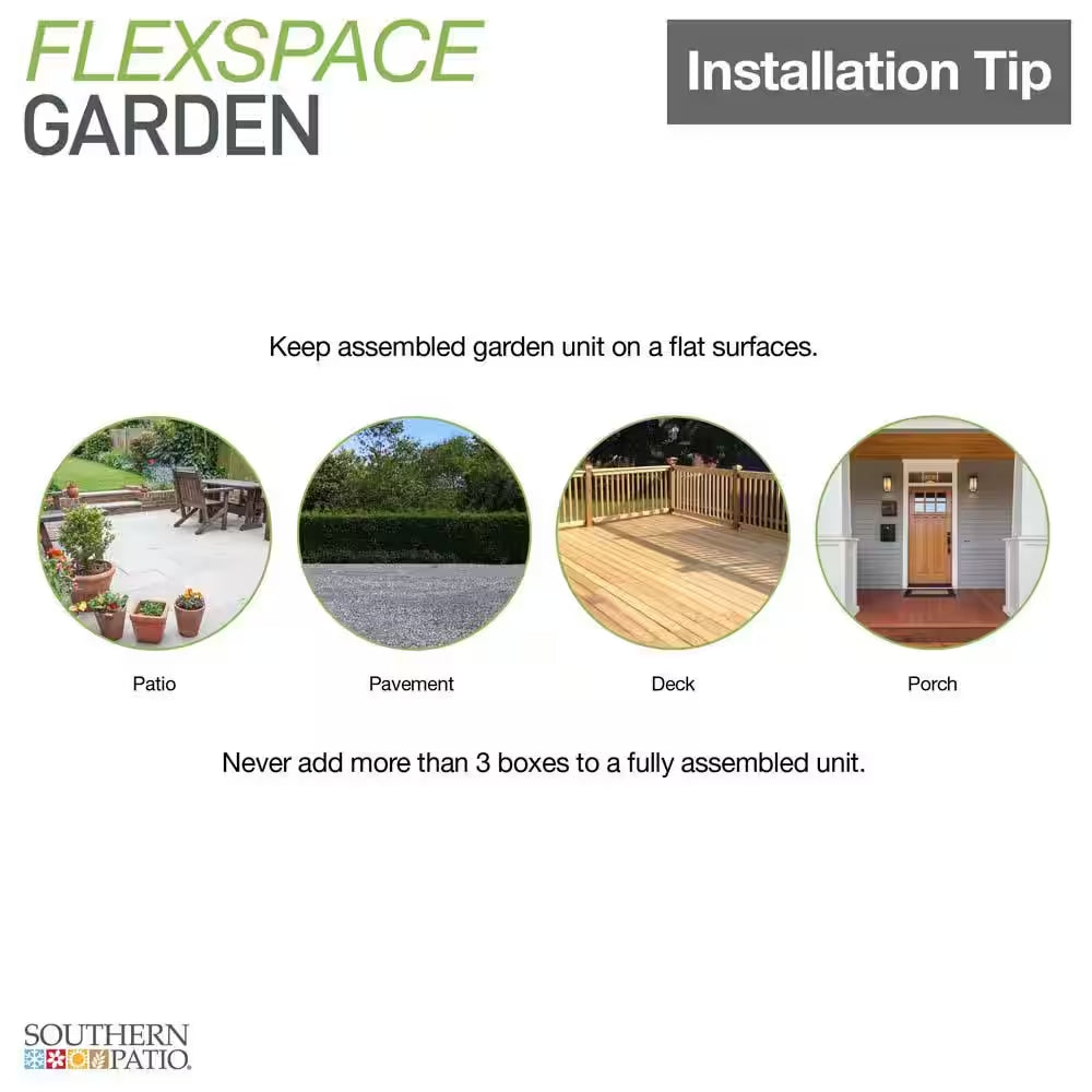 Flexspace 22 In. X 11 In. X 13 In. Gray Resin Modular Raised Garden Bed