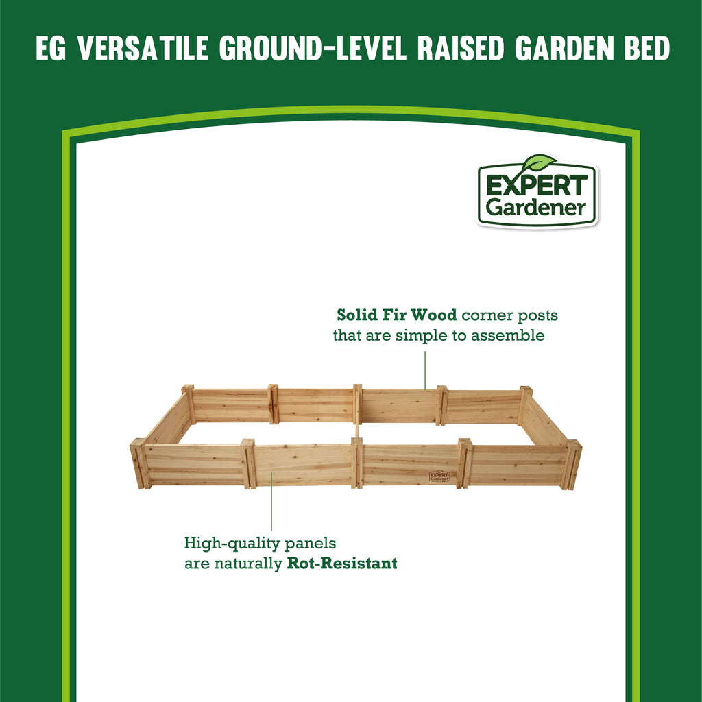 Outdoor Wood Garden Bed, 7.4 Ft L X 2 Ft W X 10.6 in H