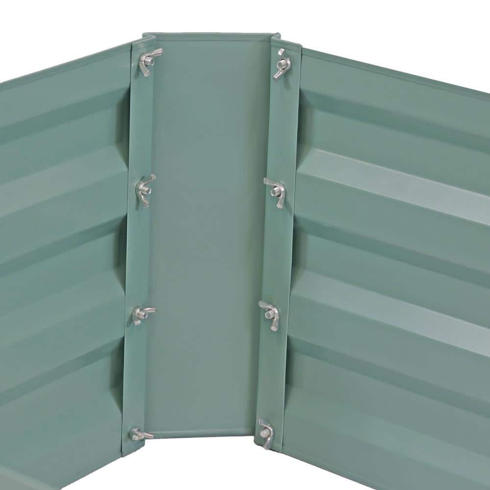 Galvanized Steel Rectangle Metal Raised Garden Bed, 47" L x 95" W x 12" H, 4 ft x 8 ft, Green